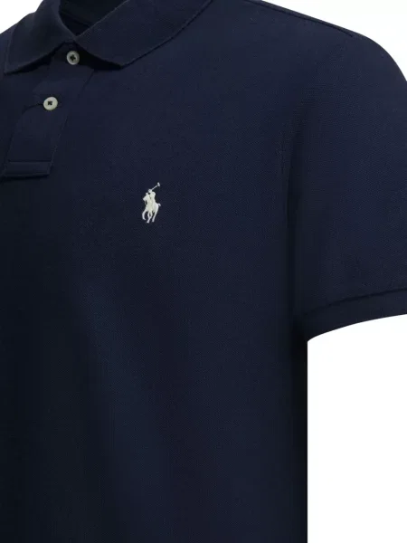 Cămașă cu dungi Polo Ralph Lauren cu dungi cu autograf cu decolteu rotund albastru