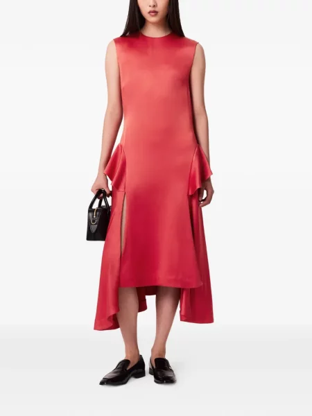Rochie Stella Mccartney cu volane asimetrică roșu