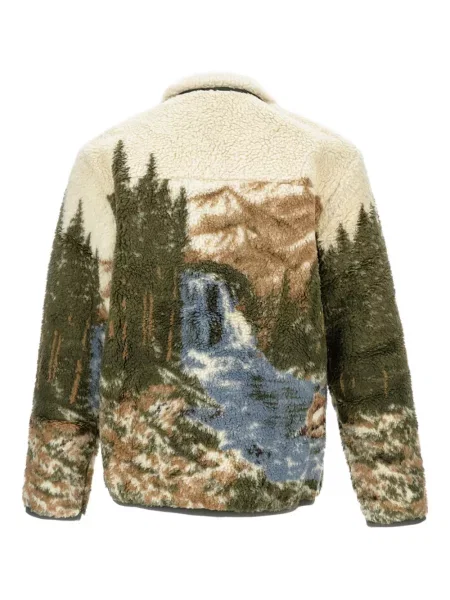 Fular Polo Ralph Lauren din fleece cu franjuri în carouri verde