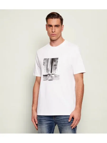 HUGO Tricou Deyss | alb