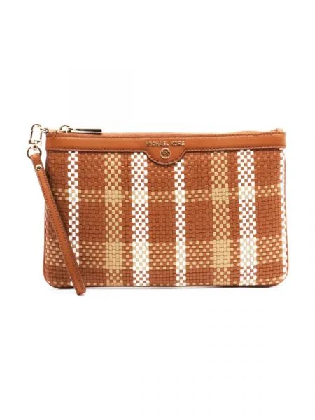 Michael Kors Bőr borítéktáska Jet Set Charm barna