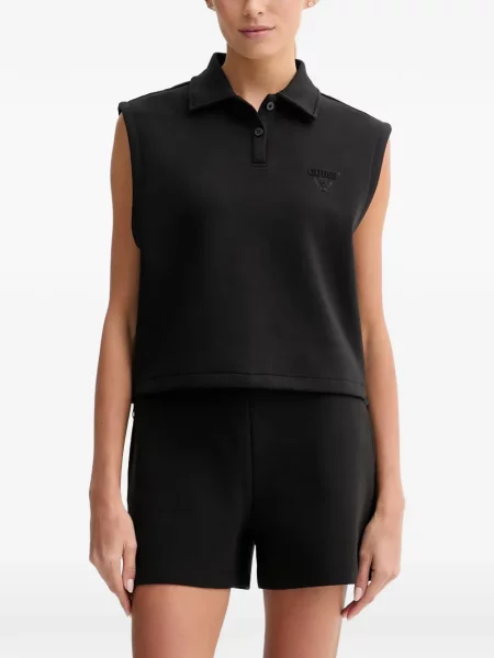 Tricou polo Guess fără mâneci cu cordon negru