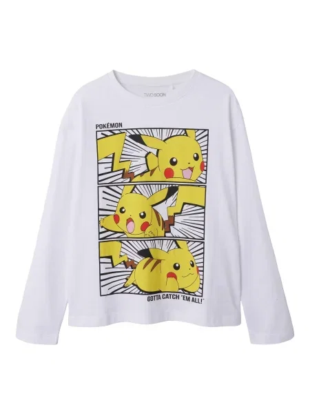 TWO SOON Tricou Pokémon galben / roșu / negru alb