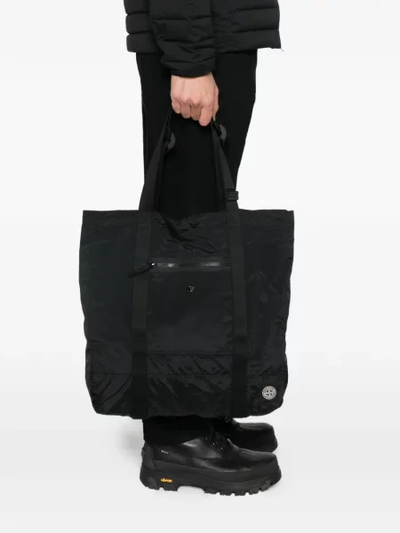 Geantă Stone Island cu strasuri negru