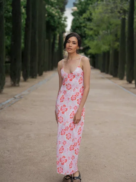 Сукня максі Gepur шовк рожевий