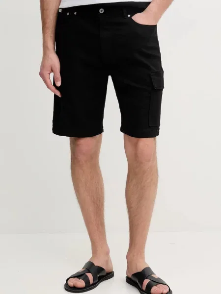 Pepe Jeans Kraťasy GYMDIGO FIVE POCKETS CARGO SHORT černé