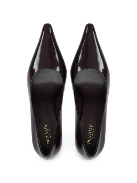 Pantofi cu toc Potamy din piele violet