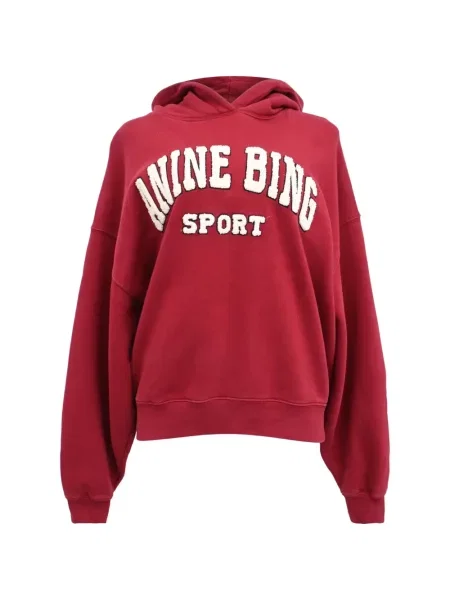 Hoodie Anine Bing με απλικέ κόκκινο