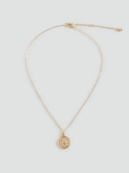 Naszyjnik z zawieszką ze znakiem zodiaku Lew złoty Teen uniwersalny MANGO TEEN