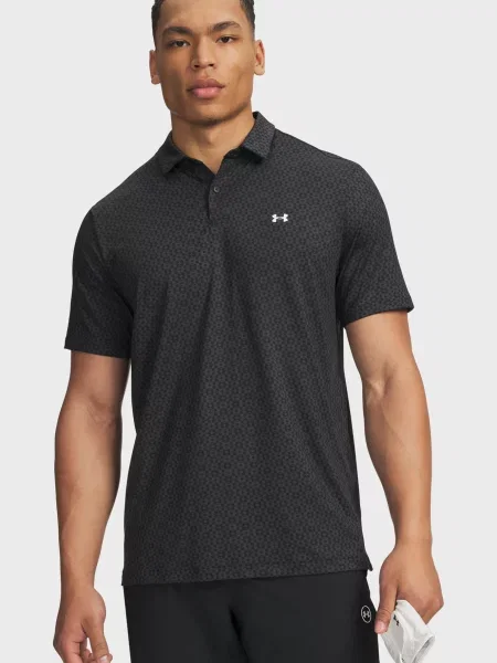 Поло Under Armour з принтом чорне