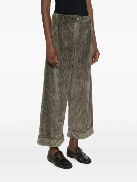Pantaloni Kiltie de catifea cord verde