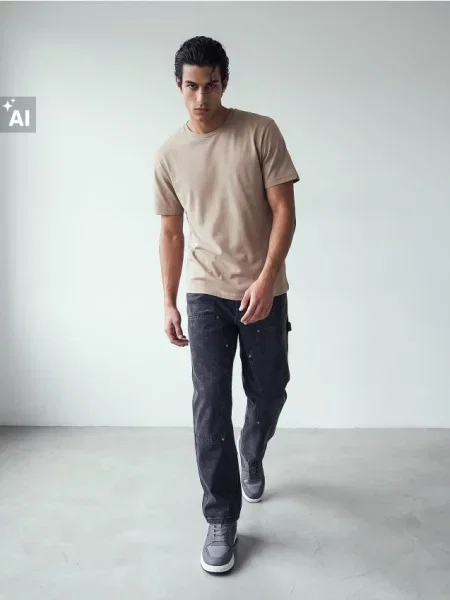 Sinsay comfort tričko béžová