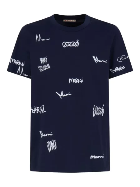 Tričko Marni s potiskem modré