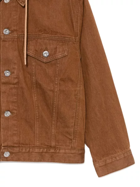 Kurtka jeansowa :chocoolate z łatami brązowa