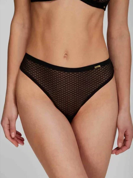 Прозрачные трусы Kleo черные