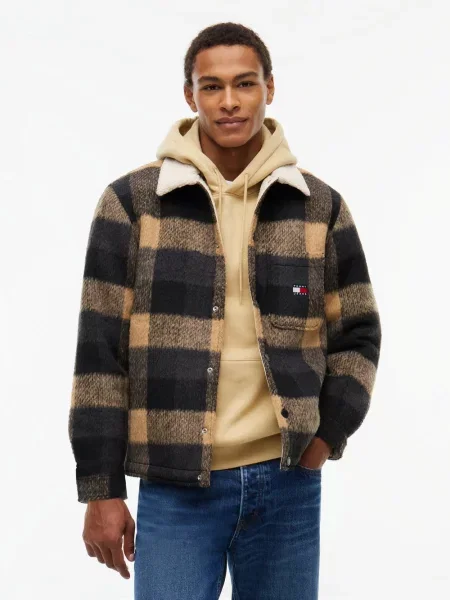 Tommy Jeans Kurtka koszulowa brązowy