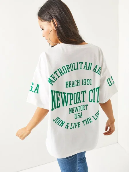 Olalook Majica zelena bela