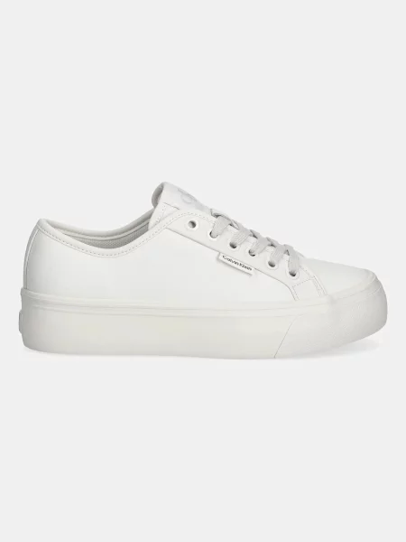 Calvin Klein sneakersy VULC FLATF LACE UP LTH CK biały