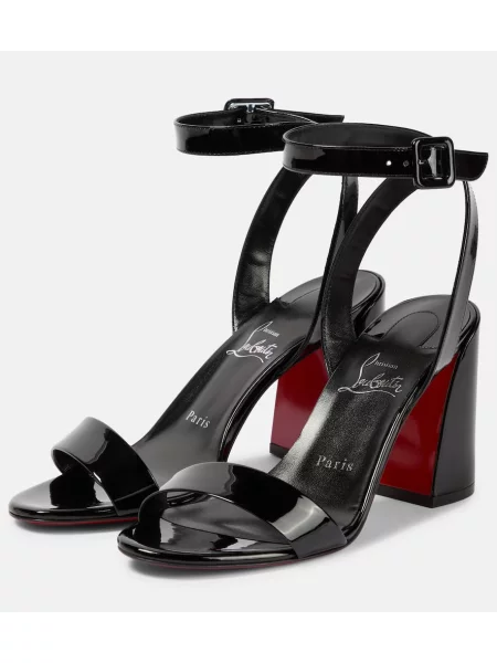 Kožené lakované sandále Christian Louboutin čierna