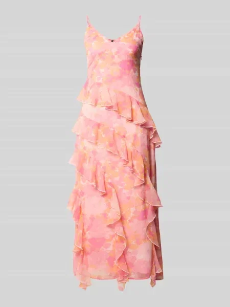 Dopasowana sukienka midi z falbanami model SMILLA' Vero Moda