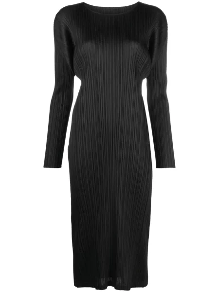 Rochie midi Pleats Please Issey Miyake plisată până la genunchi de costum negru