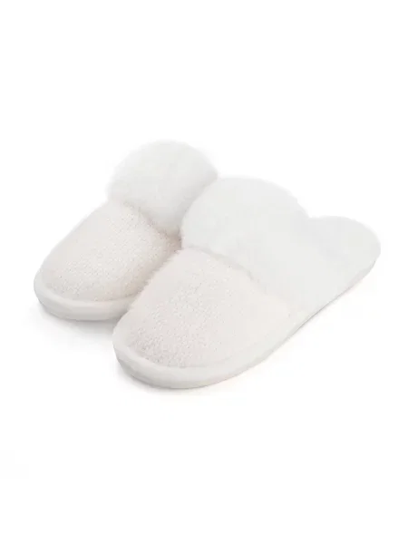 Искусственный мех тапочки Mbm My Home белые