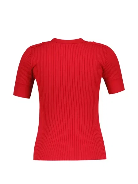 Scurt tricou polo Courreges tricotate roșu