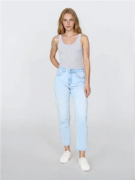 Класичні джинси mom fit синій