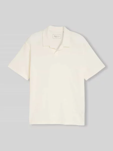 Koszulka polo o kroju relaxed fit z Mieszanka bawełny Tom Tailor Denim białe
