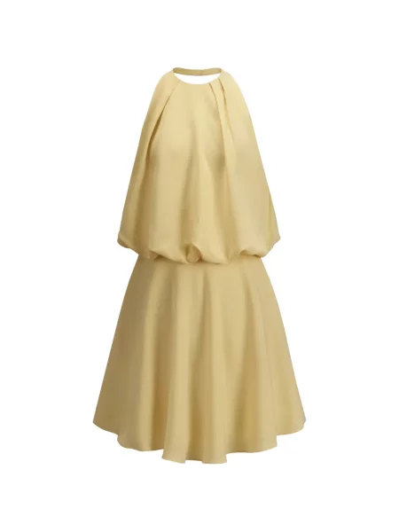 Rochie mini The Arkow cu gât halter galben