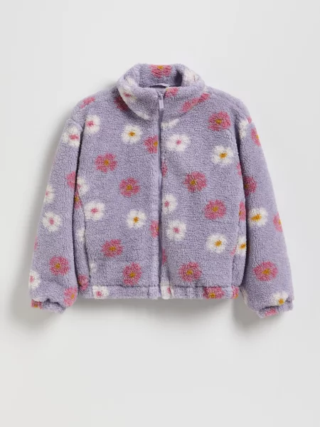 Reserved Bunda s měkkou teddy podšívkou levandulová