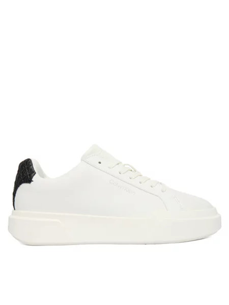 Calvin Klein Sneakersy Chunky Cupsole Laceup Lth Bt Aop biały