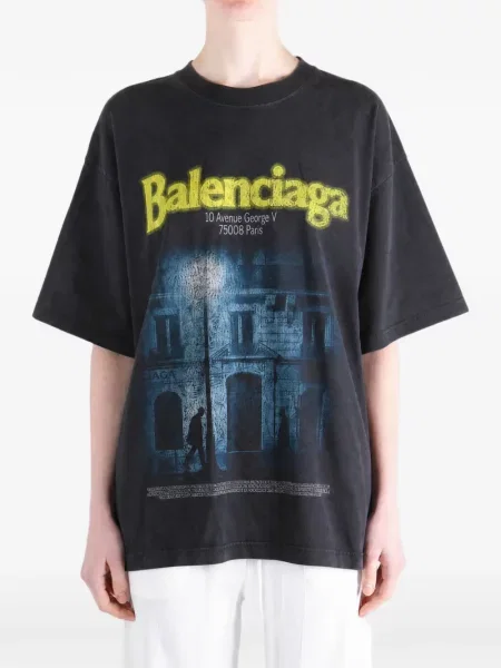 Tricou Balenciaga cu imagine negru