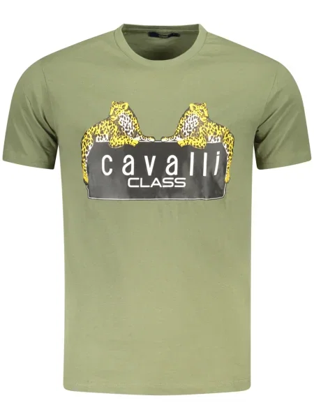 Krátké tričko Cavalli Class s krátkými rukávy zelené