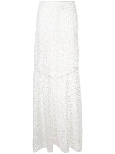 Fustă Macgraw cu broderie alb
