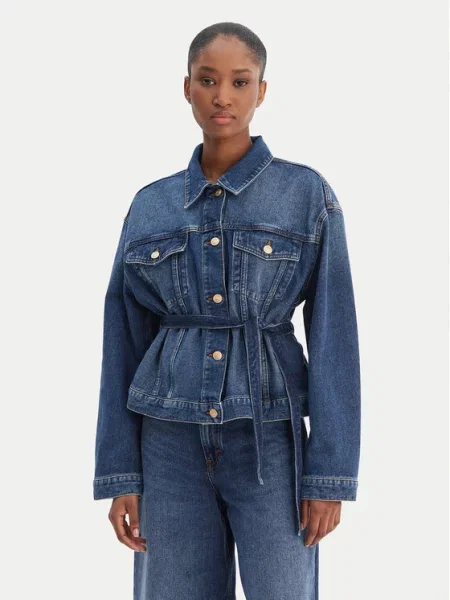 HUGO Prehodna jakna Gizzie moder denim modra