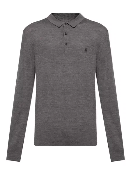 Lung tricou polo Allsaints gri