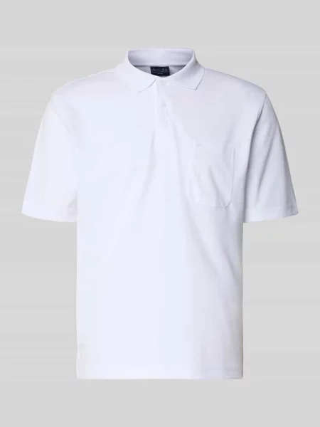 Koszulka polo o kroju regular fit z brustaszą Christian Berg Men biała