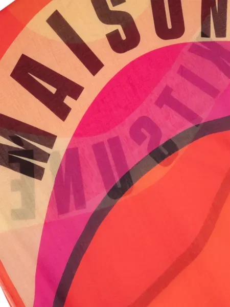Raštuotas šalikas Maison Kitsuné oranžinė