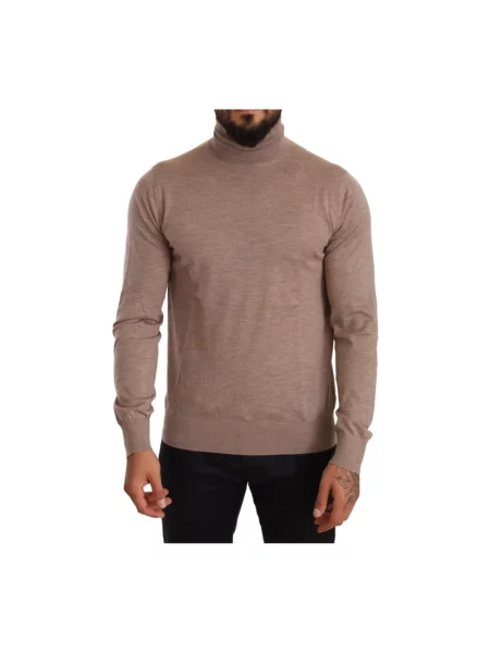 Sweter z golfem Dolce And Gabbana do golfa brązowy
