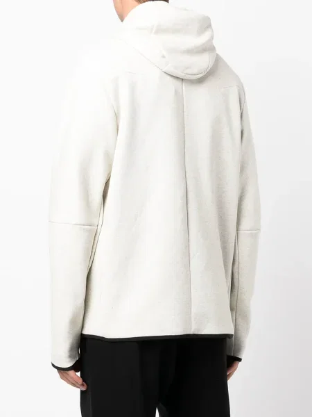Hanorac cu glugă Nike din fleece alb