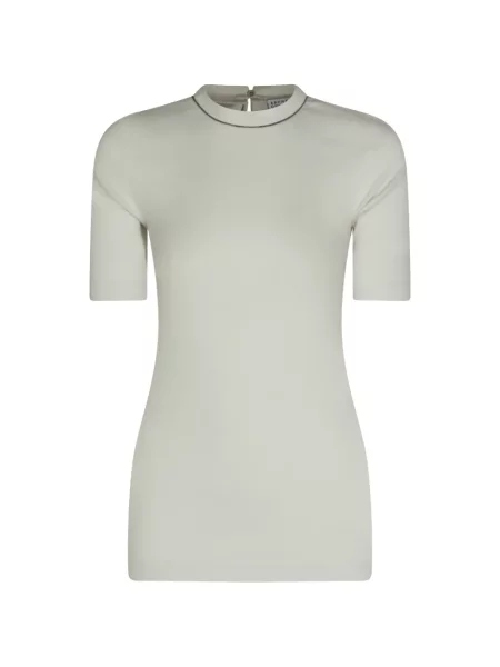 Tricou Brunello Cucinelli tricotate alb