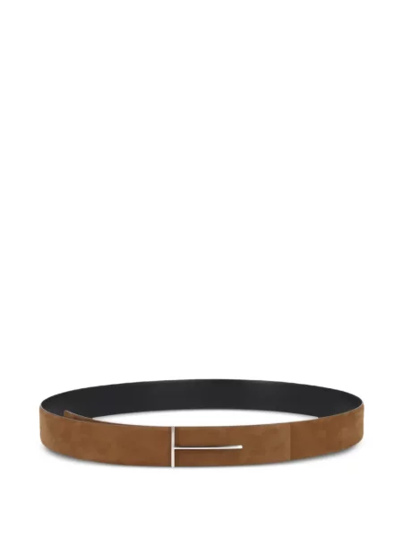 Curea Tom Ford din nubuc reversibilă maro