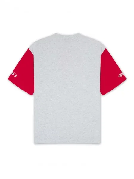 Tricou gri amestecat / portocaliu / roșu negru