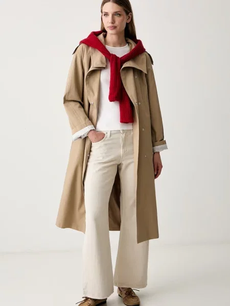 DKNY palton pentru femei cu bej