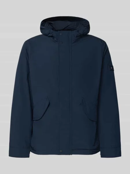 Kurtka funkcyjna o kroju regular fit z kapturem Tommy Hilfiger granatowa