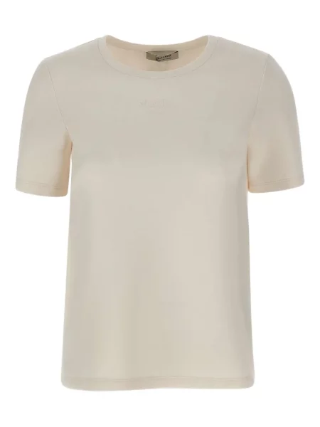 Haftowana koszulka S Max Mara z okrągłym dekoltem