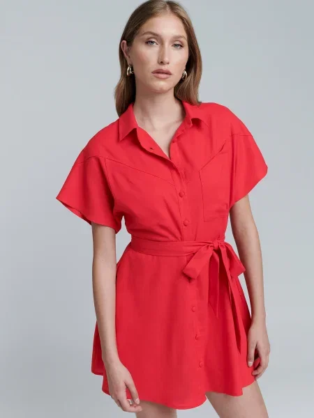BWLDR Rochie tip bluză Lori' roșu