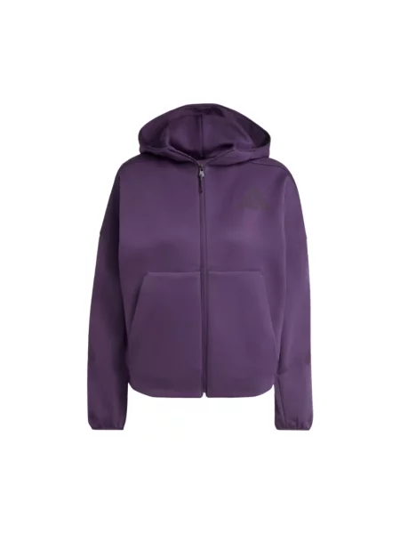 Bluza z kapturem Adidas fioletowa