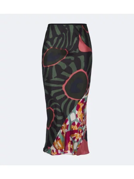 Fustă midi Dries Van Noten cu imagine